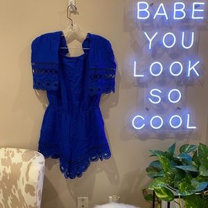 Ramy Brook Markos Romper in Bright Blue